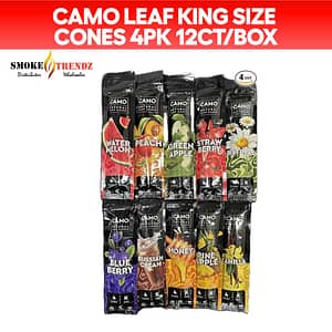 CAMO Leaf King Size Cones 4pk 12ct/box