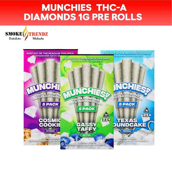 Munchies | THC-A Diamonds 1g Pre Rolls | 5CT