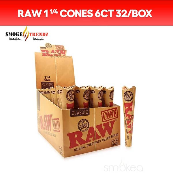 RAW 1 1/4 Cones 6ct 32/box