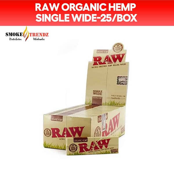 RAW Organic Hemp Single Wide-25/Box