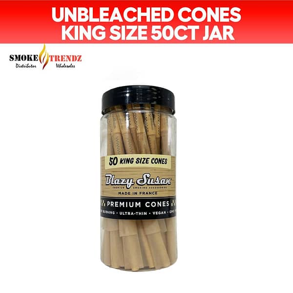 Blazy Susan Unbleached Cones King Size 50ct Jar
