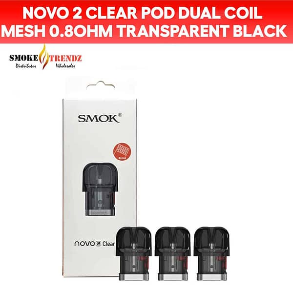 NOVO 2 Clear Pod Dual Coil Mesh 0.8 ohm Transparent Black